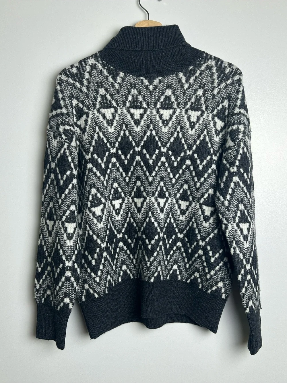 NWOT Varley Ida Relaxed Fairisle Roll-Neck Sweater
